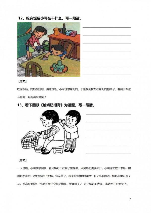 一二年級看圖寫話100例，為孩子作文打好基礎，收藏吧