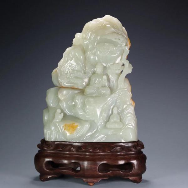 清代：和田玉龍耳鳳鈕雙聯蓋瓶