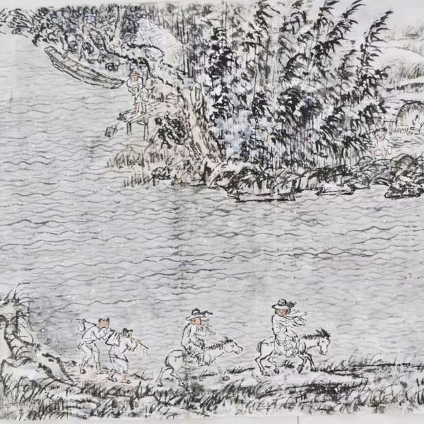 高祖酒老總梁輝收《江行初雪圖》臨作，獲保值增值承諾