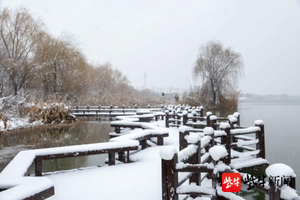 句容赤山湖，漫天飛雪若夢境