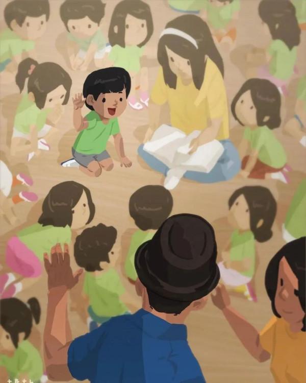 會畫畫的爸爸,太暖了 會畫畫的爸爸,太暖了