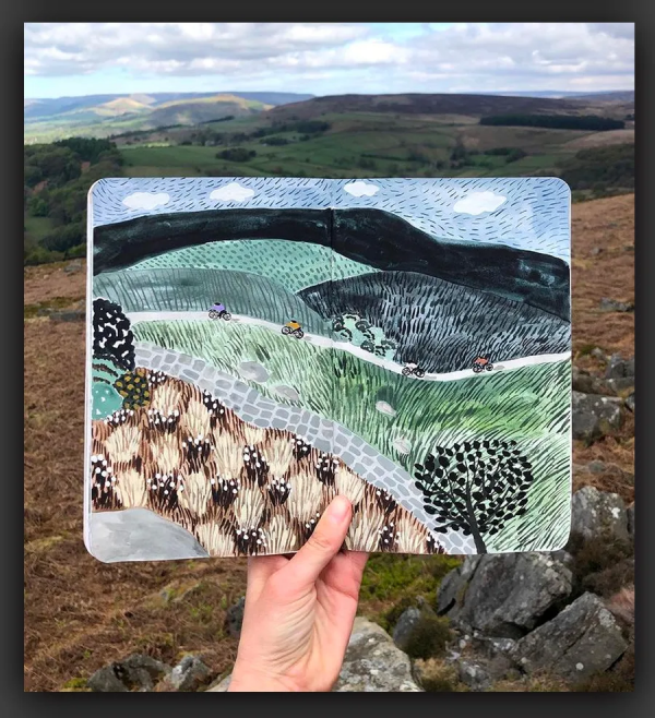 手繪｜邊走邊畫，她的速寫本里裝滿了四季的風景