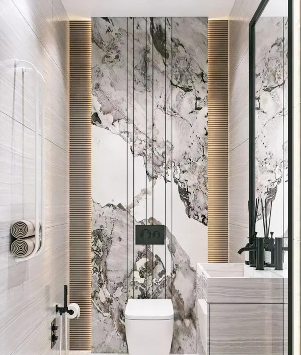 大理石衛生間設計，簡約輕奢