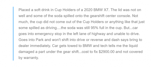 寶馬因杯架設計缺陷在美被集體訴訟，或面臨500萬美元的賠償