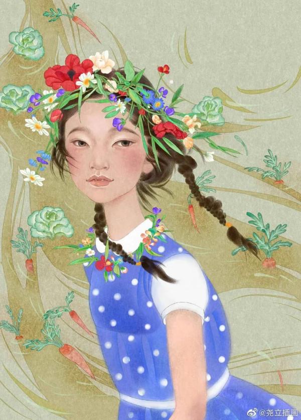 80後清華才女，把“詞牌名”畫成古風美人，每一張都忍不住儲存