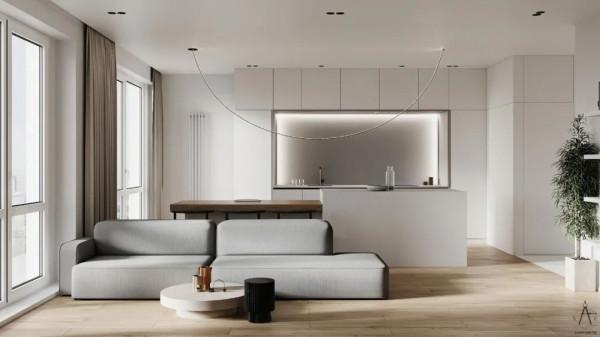 灰白色+原木，不失氣質的靜雅