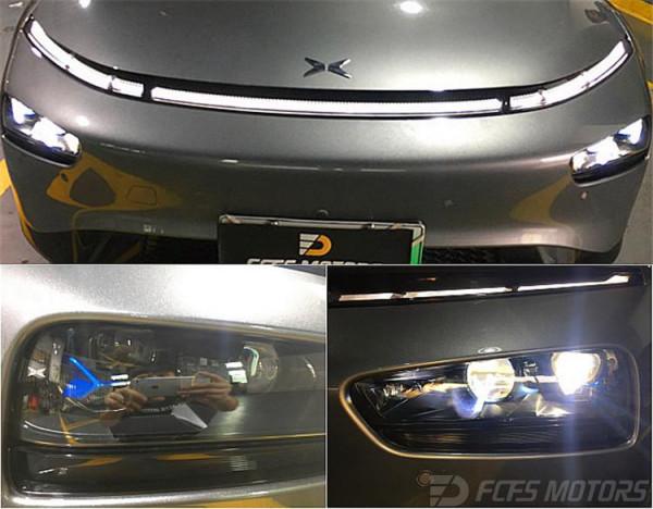愛車小鵬P7深圳升級鐳射大燈，LEDD大燈改裝效果分享