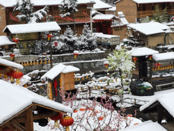 雪落文縣白馬山寨～風景美如畫