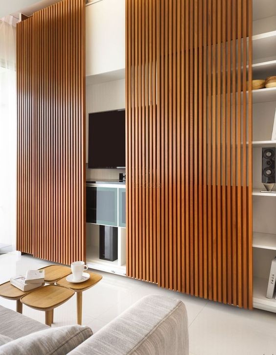 越來越多人用木格柵做“隱藏”設計，用在這5大功能區，真正美觀