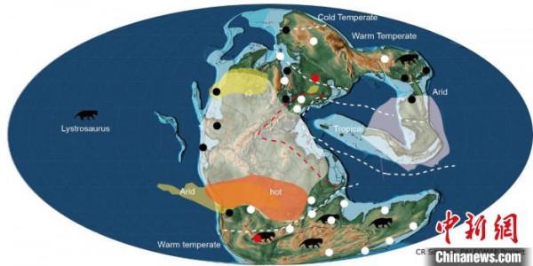 最新研究:溫度變化影響二疊紀-三疊紀全球四足動物分佈 最新研究:溫度變化影響二疊紀-三疊紀全球四足動物分佈