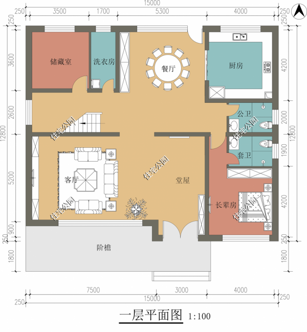 15×12米現代風二層別墅，挑空客廳配舒適套臥，誰住誰喜歡