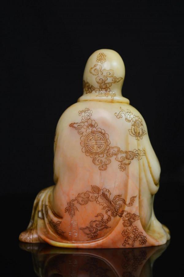 日本回 清中晚 壽山石 芙蓉石 羅漢 大擺件 日本回 清中晚 壽山石 芙蓉石 羅漢 大擺件