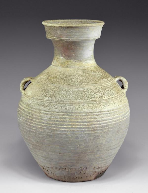 東漢原始瓷盤口雙系壺