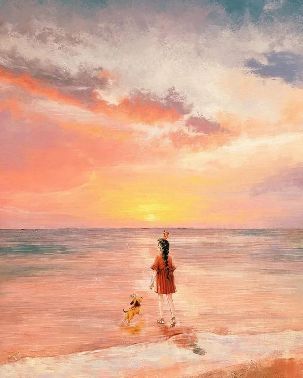 每日插畫｜aeppol的治癒系森林少女日記，休息一會兒再走也沒關係