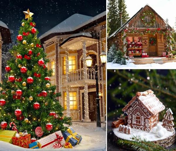 兒童畫教程｜聖誕節主題美術課程《美麗的聖誕小屋》