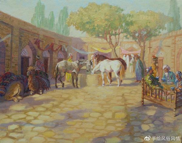 古絲綢之路-哈薩克風俗畫欣賞