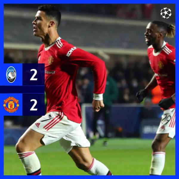 歐冠-C羅上下半場補時各入一球 瓦拉內傷退 曼聯2-2絕平亞特蘭大