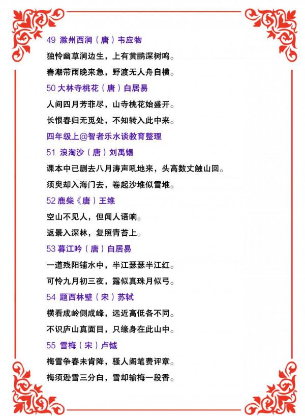 小學語文1-6年級必須背誦古詩詞小古文合集大全，收藏儲存備用