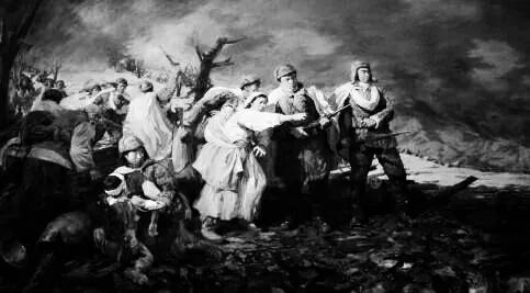 抗日義勇軍擊潰了日軍一個小分隊，卻遭到日軍傷員用刺刀襲擊