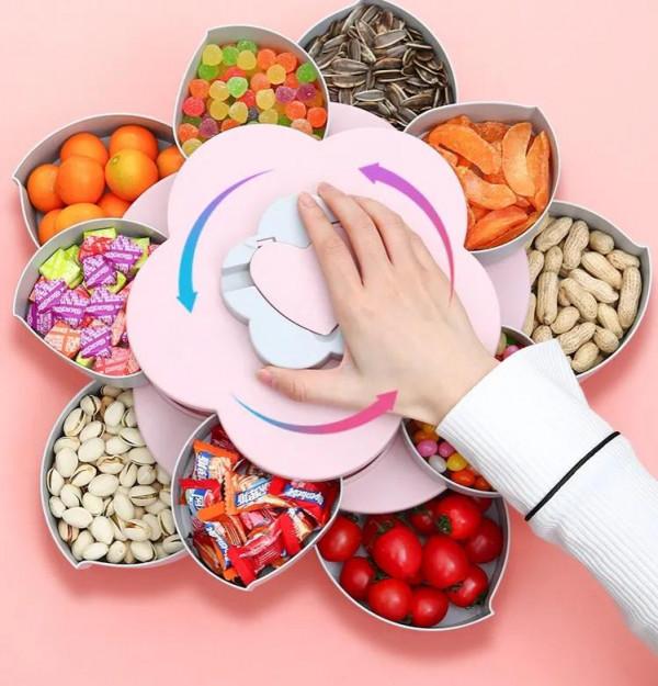 傳統果盤淘汰了！新式&OpenCurlyDoubleQuote;旋轉盤&rdquo;時尚美觀不佔空，太機智了