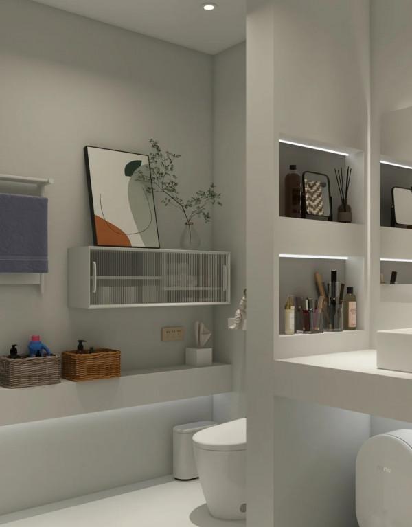 無縫一體的浴室