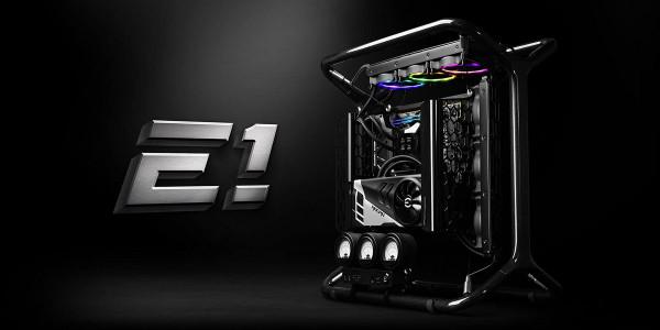 EVGA E1遊戲PC：3K平紋碳纖維框架機箱、鋼纜懸掛主機板、復古款儀表