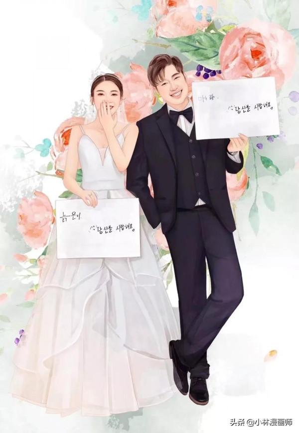 換一換你的微信頭像吧 真人手繪水彩寫實漫畫 相親相愛