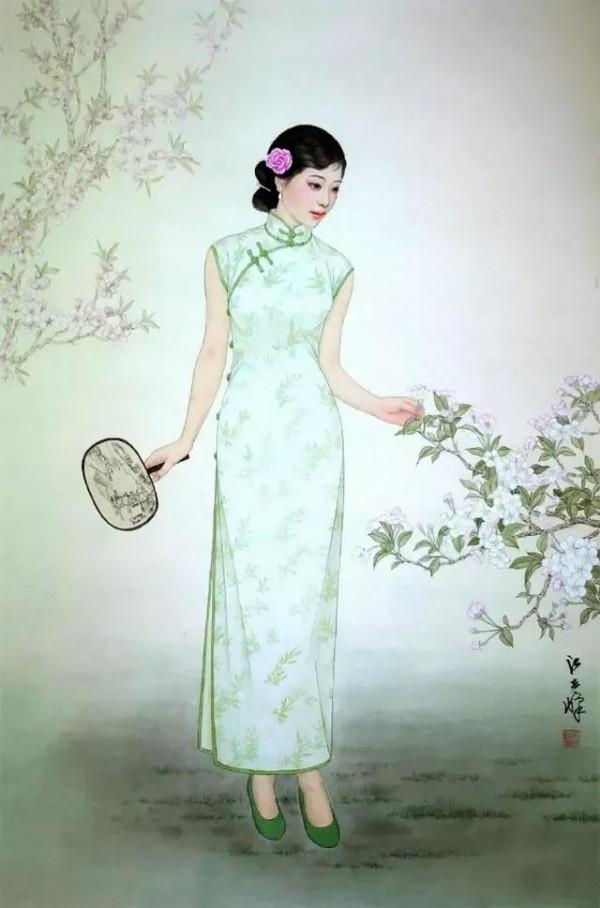 國畫人物旗袍之美