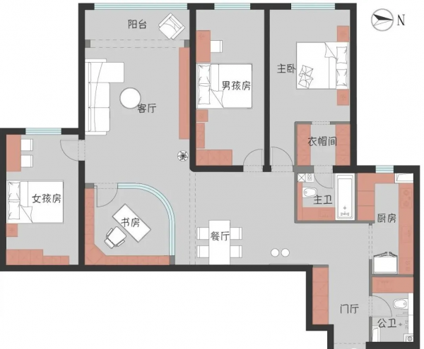 北京夫妻花70W打造130㎡極簡家：憑空造衣帽間+主衛+獨立書房，牛