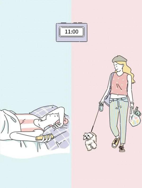 漫畫：懶散vs自律，哪種生活方式更快樂？