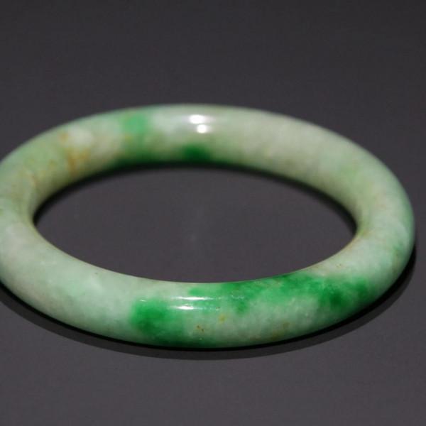 迴流 老翡翠圓條手鐲