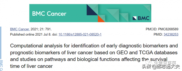 基於 GEO 和 TCGA 資料庫的肝癌早期診斷生物標誌物和預後標誌物鑑定