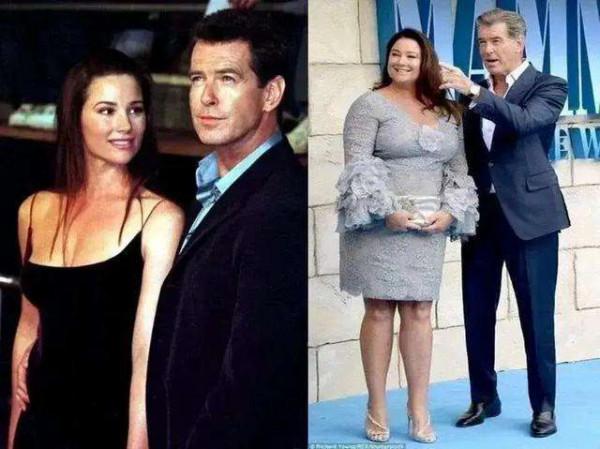 68歲的皮爾斯布魯斯南與老婆逛街，老婆曾胖到200斤，仍不離不棄