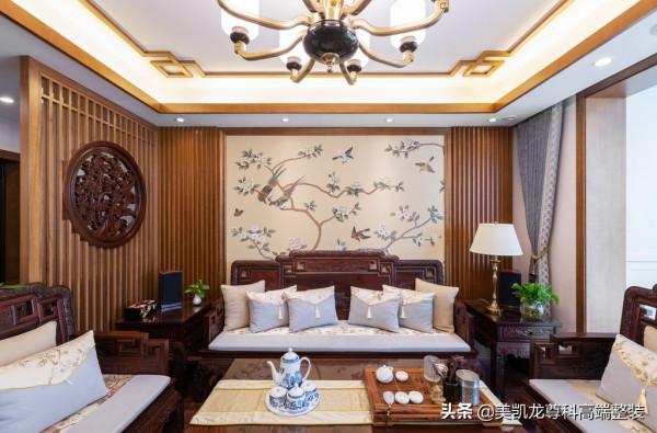 110㎡中式風，純紅木傢俱穩重而大氣，爸媽都愛