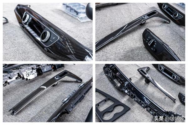 奧迪A4改裝碳纖維內飾+副駕駛液晶+氛圍燈+RS4前包圍