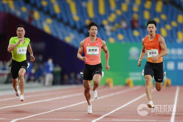 「圖集」全運會男子百米半決賽，蘇炳添成功晉級決賽