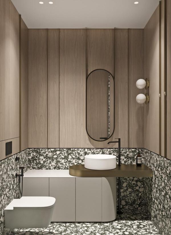 100㎡安排超大廚房，電視牆延伸轉角櫃，足足多出10㎡收納地