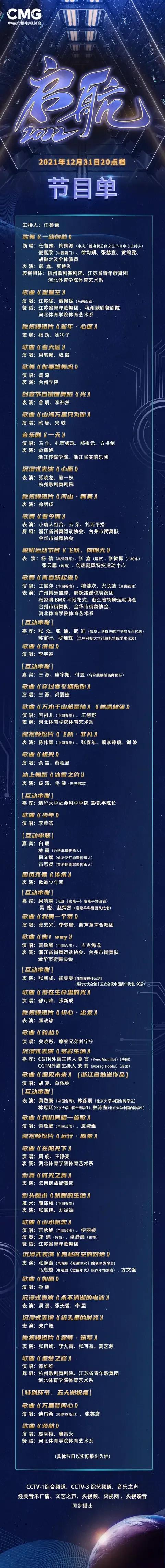 2022cctv跨年晚會節目單,點進來看看 2022cctv跨年晚會節目單,點進來看看