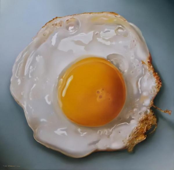 他畫的煎蛋跟真的一樣,一看就很香,讓人忍不住咽口水 他畫的煎蛋跟真的一樣,一看就很香,讓人忍不住咽口水