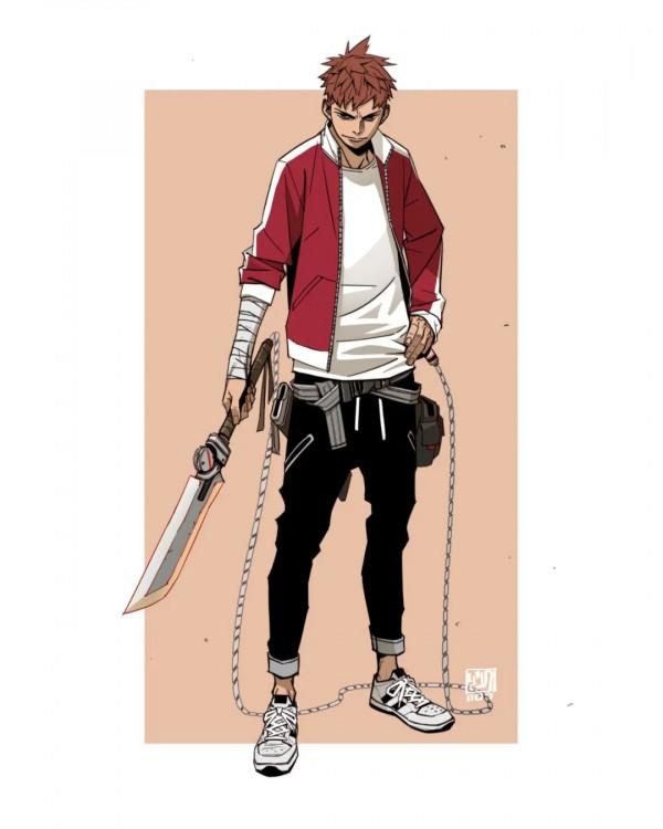 畫熱血漫畫的人設，真酷