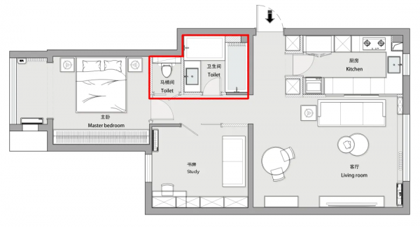 73㎡另類法式豪宅:廚房可以看電視,馬桶上面能洗手? 73㎡另類法式豪宅:廚房可以看電視,馬桶上面能洗手?