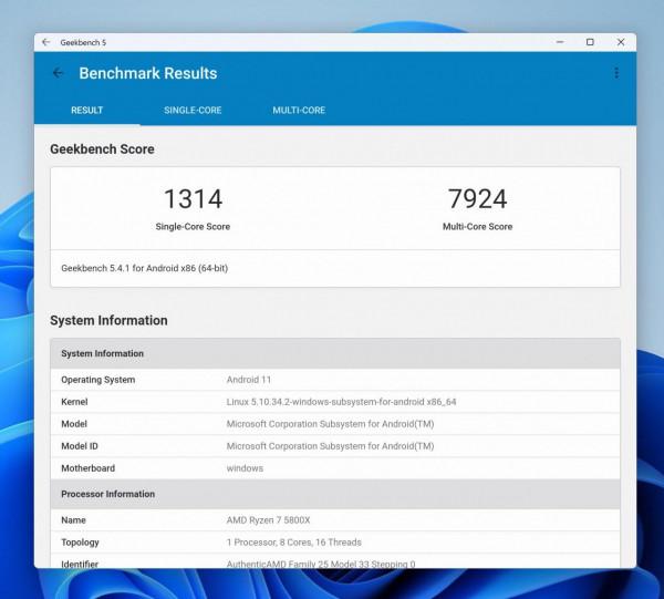 Windows 11 安卓子系統跑分,附多圖欣賞 Windows 11 安卓子系統跑分,附多圖欣賞