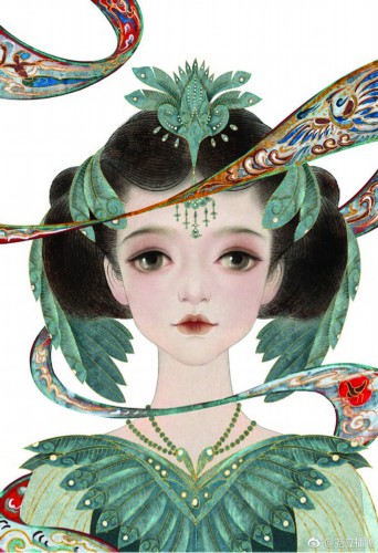 80後清華才女把“詞牌名”畫成國風美人