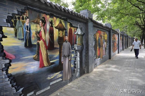 西安順城巷3D牆體彩繪“唐味”十足吸眼球