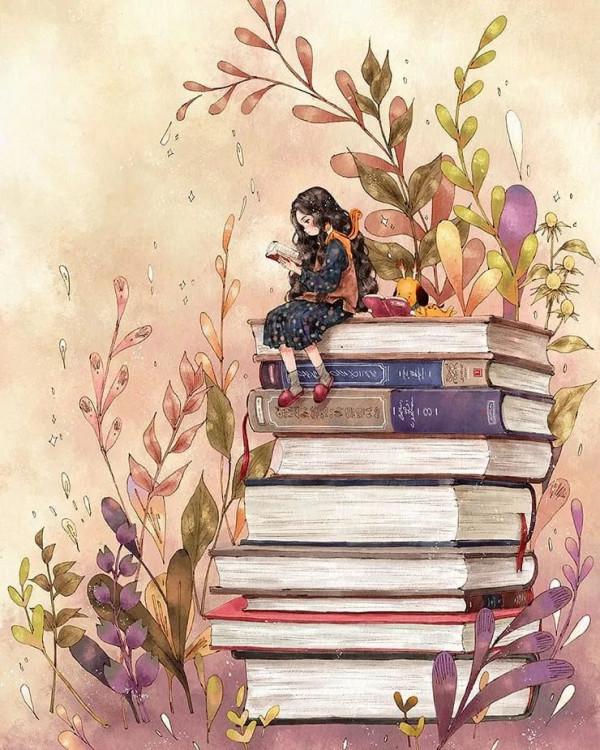 每日插畫｜aeppol的治癒系森林少女日記，休息一會兒再走也沒關係