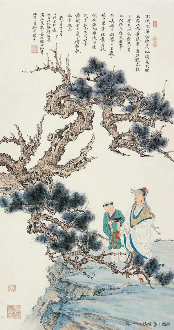 二十多位畫家創作的《松下問童子》看看哪幅更符合您想象中的意境