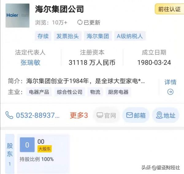 海爾集團股權大起底:張瑞敏退休了,他持有多少股份? 海爾集團股權大起底:張瑞敏退休了,他持有多少股份?