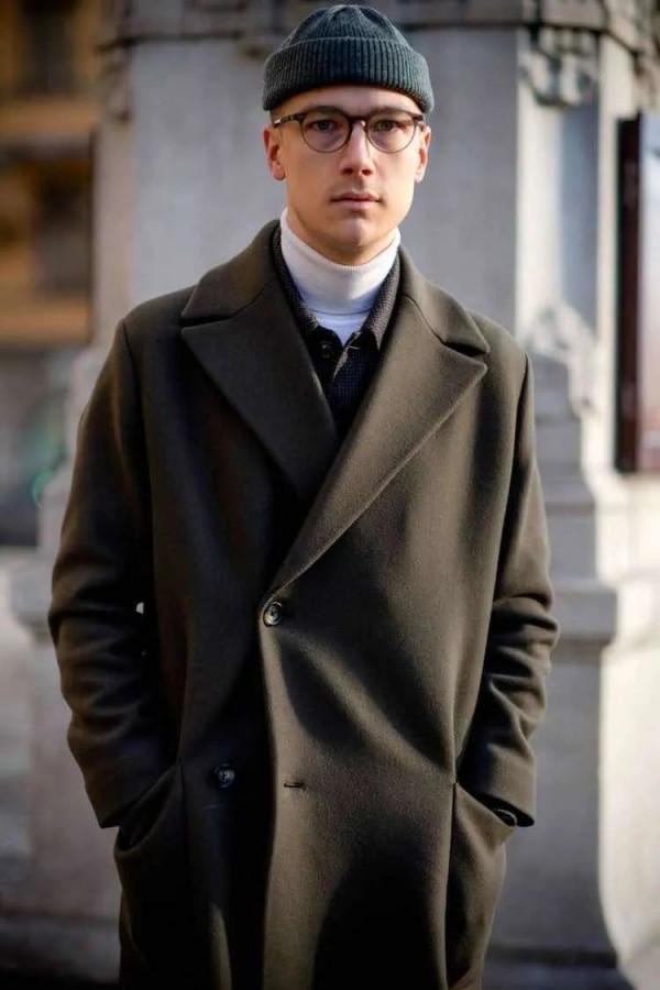 高領毛衣+大衣=冬季標配