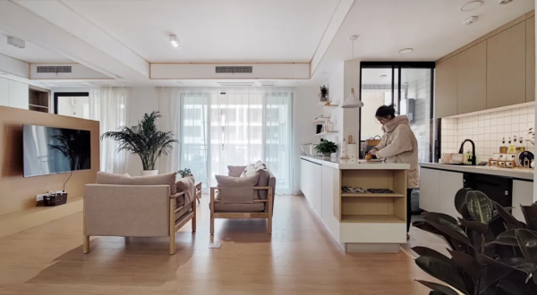 110㎡溫馨原木風格新房裝修，柔和細膩的家居體驗