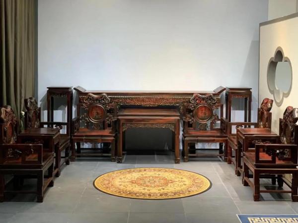 寮國大紅酸枝（交趾黃檀）中堂十二件套、鑑賞